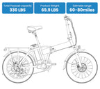 Foldable Electric Bike 100Mile - 36mph - Low Stock